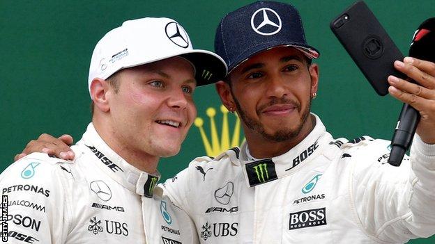 Valtteri Bottas and Lewis Hamilton