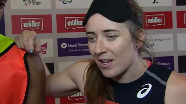 Anniversary games: Libby Clegg 'terrified' by running blindfolded
