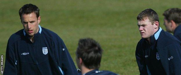 Gareth Southgate and Wayne Rooney