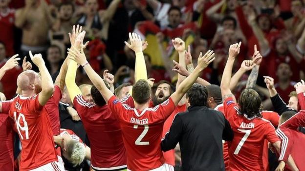 Wales celebrate win