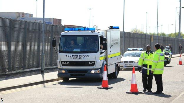 Bomb disposal unit outside Old Trafford