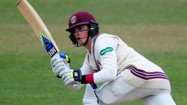 County Championship: Tom Abell hits career-best ton for Somerset at Old Trafford