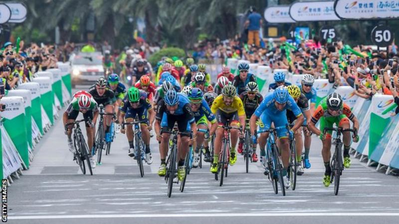 Thumbnail Credit (velonews.com) (Getty Images Sport) (BBC): The incident occured after stage four of the Tour of Hainan, where Italian Jacopo Mosca claimed overall victory