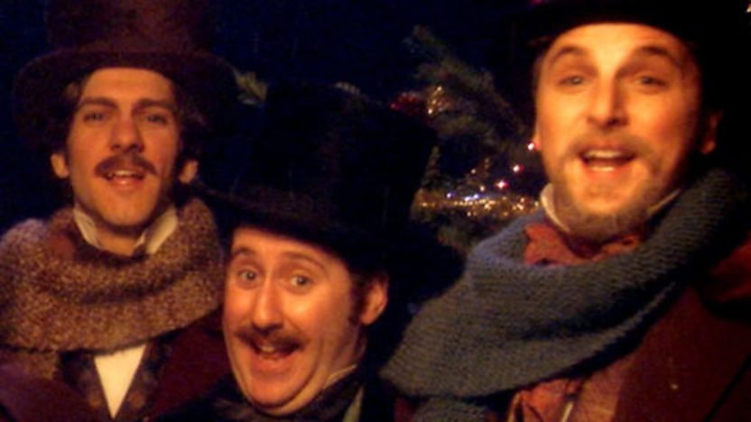  Horrible Histories cast singing Christmas carols.