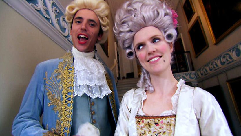 Ed Petrie and Holly Walsh in regency costumes