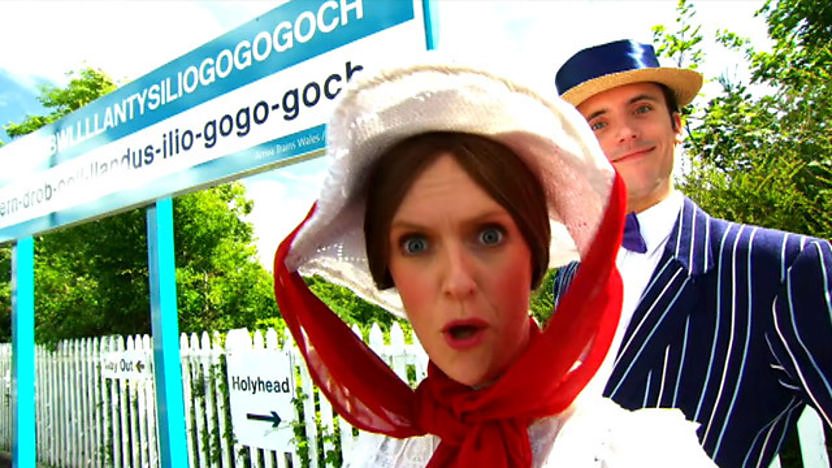 Ed Petrie and Holly Walsh on station platform