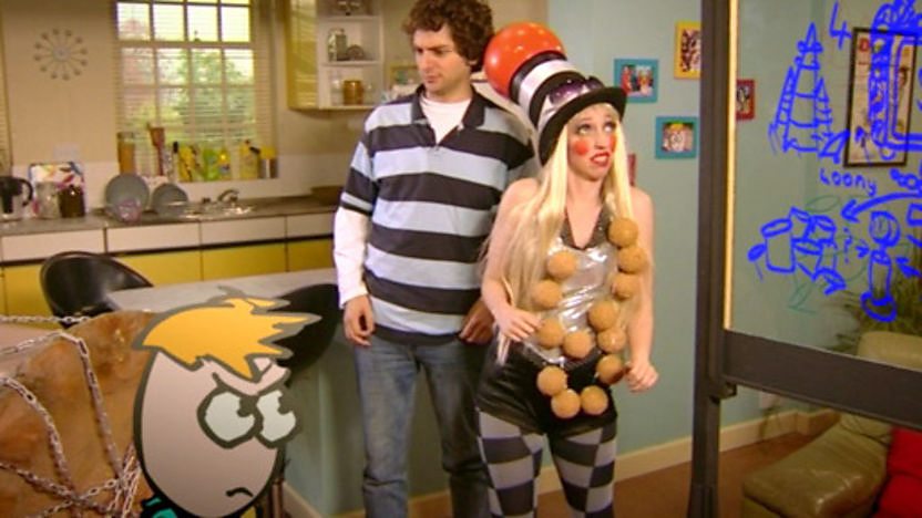 Little Howard looking annoyed with two other characters from the show.