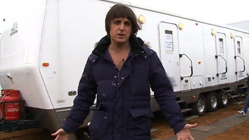 Ben from Horrible Histories on set