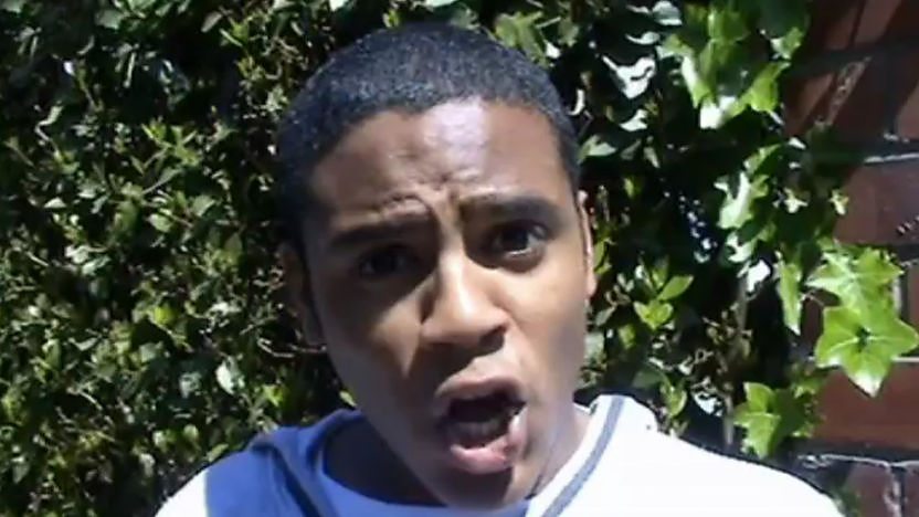 Danny with his mouth open.