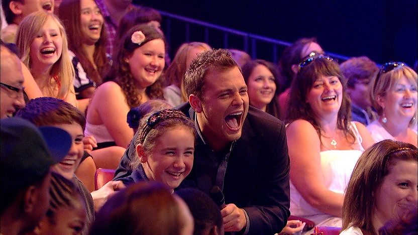 Mark Rhodes in the middle of the studio audience.