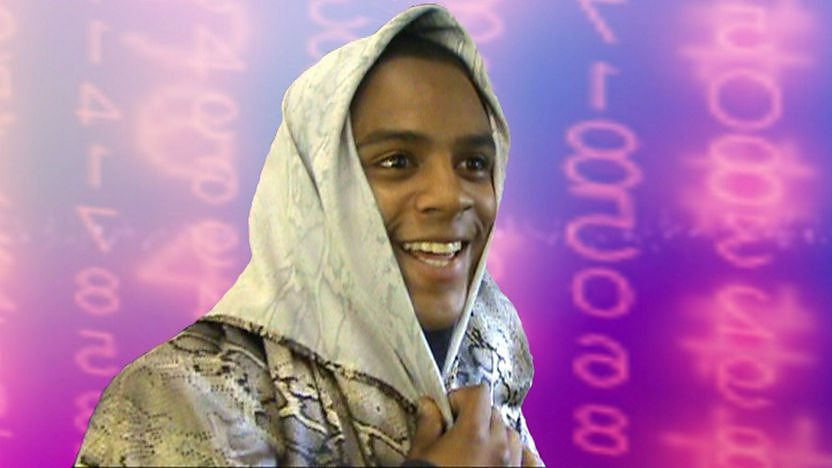 Danny in a shawl