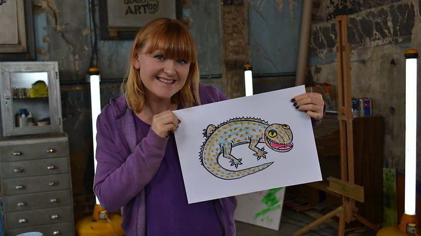 Jo shows you how to draw a Tokay Gecko