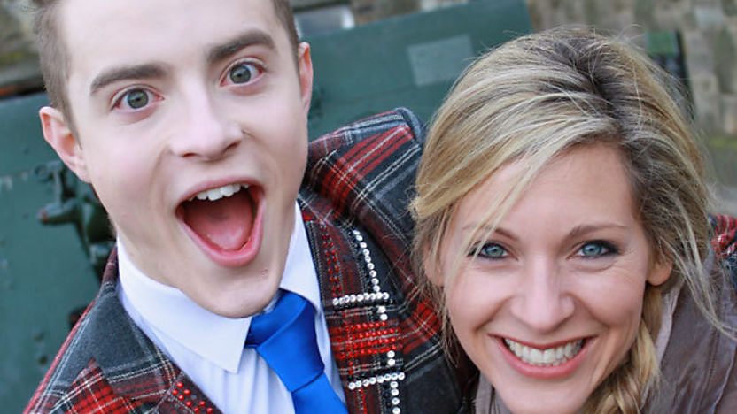 Jedward in sparkling suits.