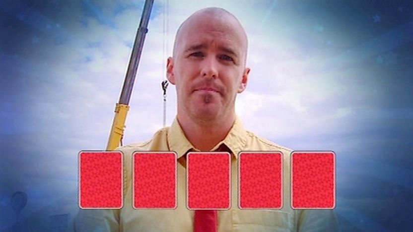 James and 5 upturned cards.