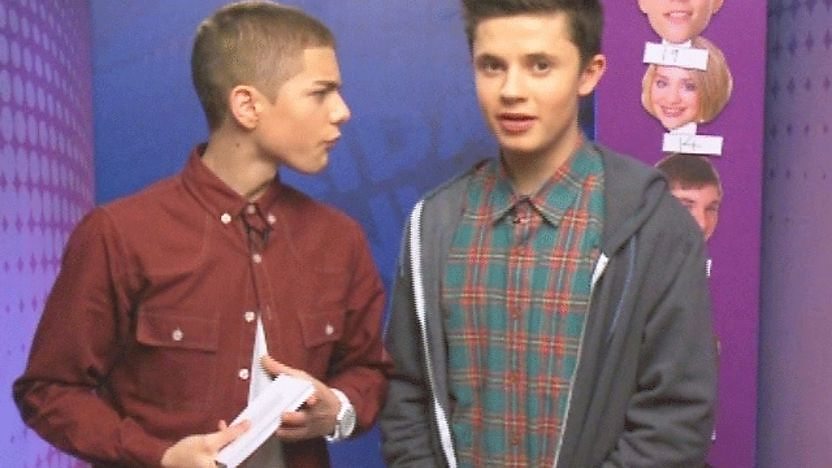 Aidan Davis and Ceallach Spellman backstage. 