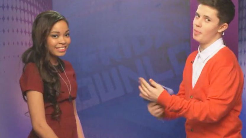 Dionne Bromfield and Ceallach Spellman backstage. 