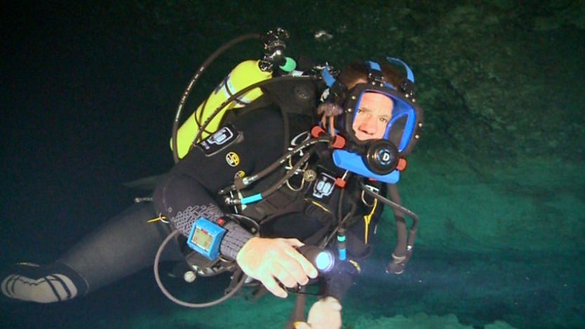 Cave diving