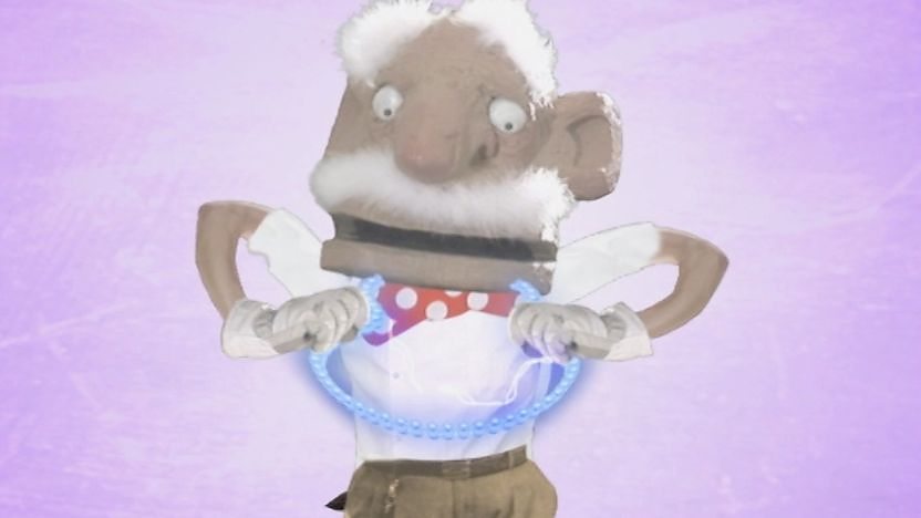 The professor with electrcity in his hands.