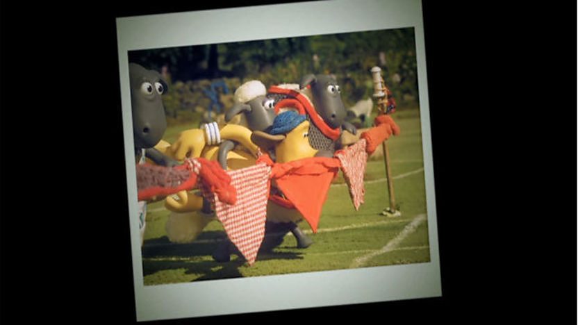 Snapshop of the finishline with Shaun and friends.
