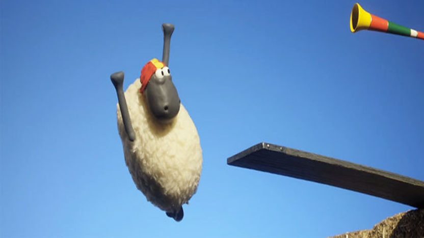 Shaun's friend diving.