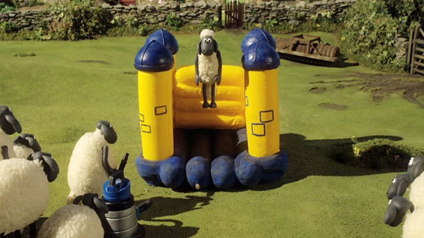 Shaun on a bouncy castle.