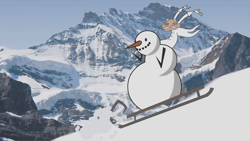 Dr. Mike McCork with a snowman