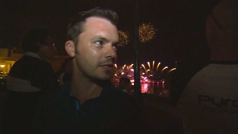 Barney Harwood at the fireworks show.