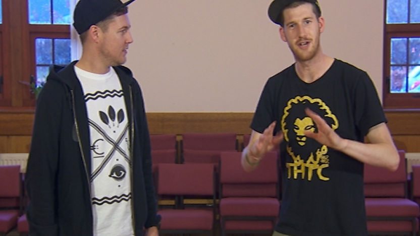 Rappers Adapt and Basics.