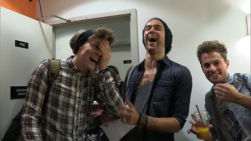 Lawson in their dressing room