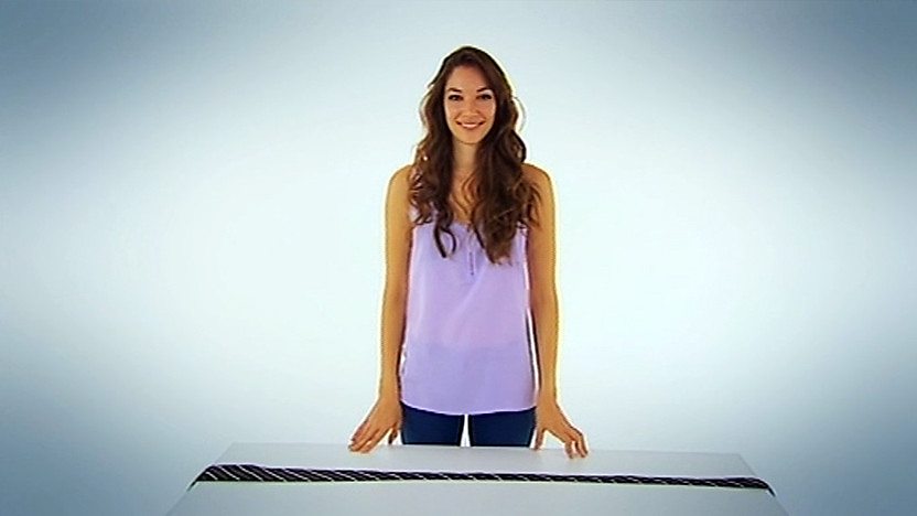 Katherine Mills with a school tie