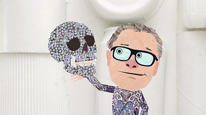 An animated Damien Hirst