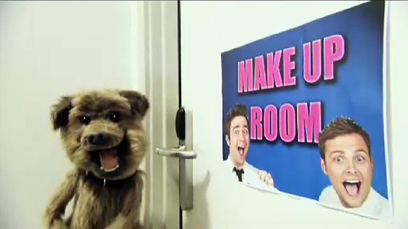 Hacker outside a make-up room