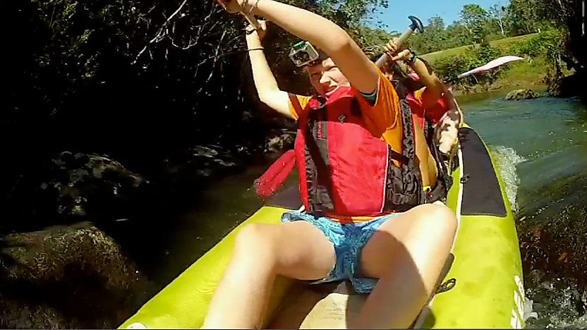 The team go Kayaking.