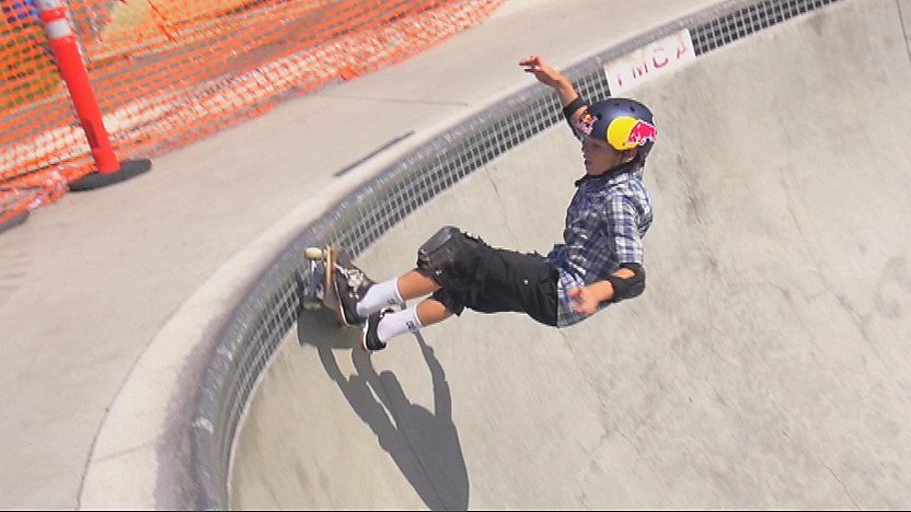 skateboarding boy