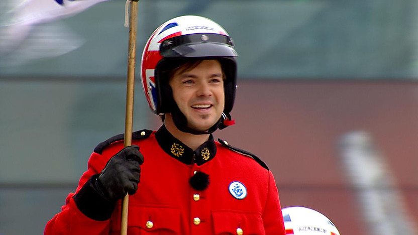 Barney Harwood with the Imps motorcycle display team