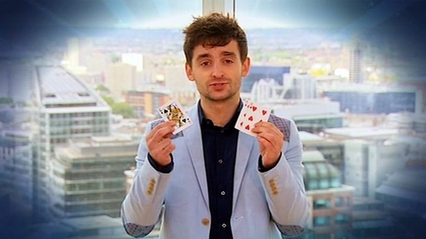 Fergus with playing cards
