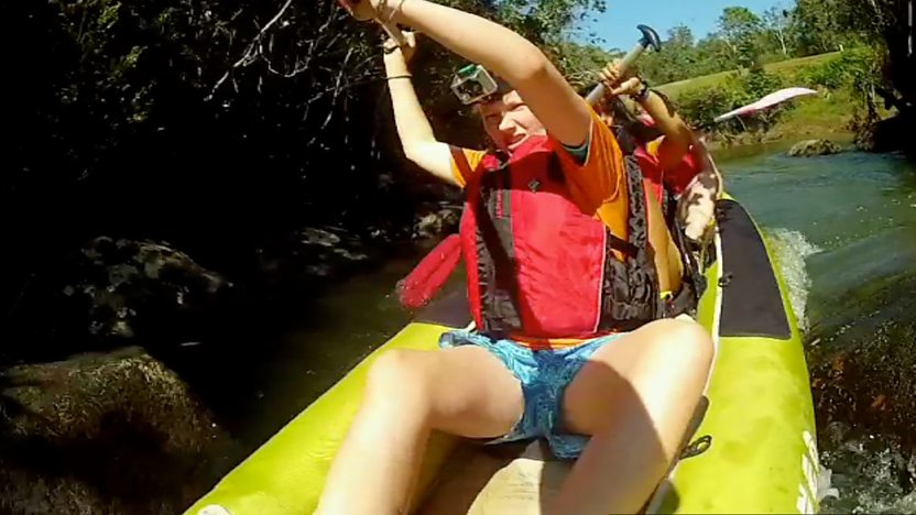 The team go Kayaking.