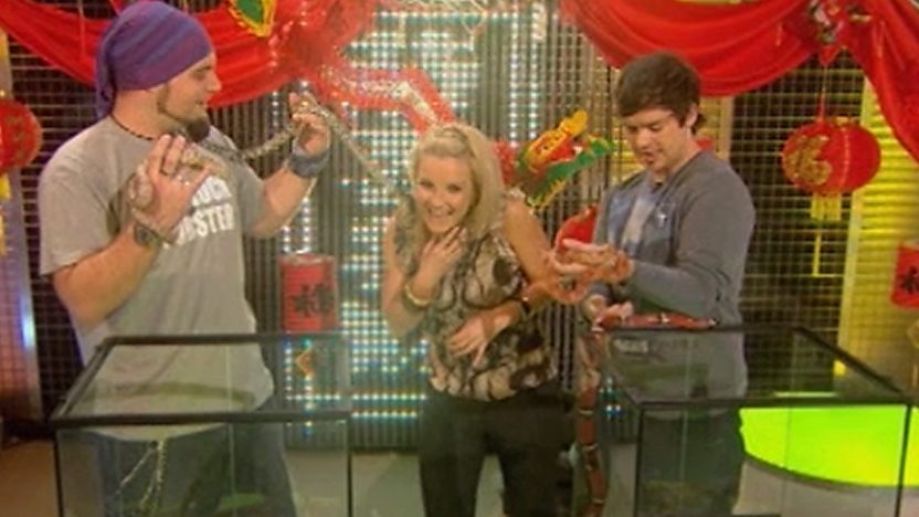Helen and Barney with some snakes