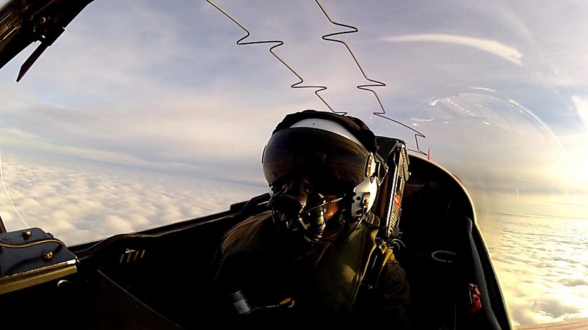 Helen sitting in a Red Arrows Jet