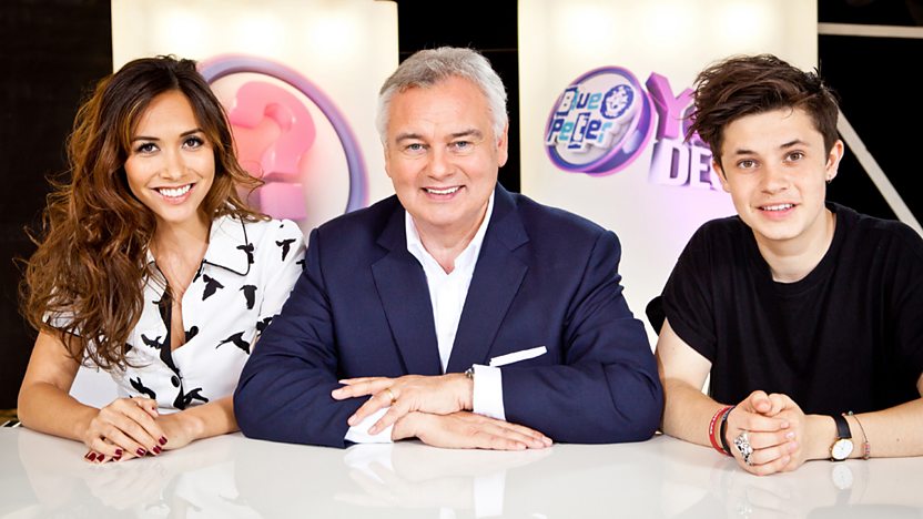 Cel Spellman, Myleene Klass and Eamonn Holmes sitting next to each other