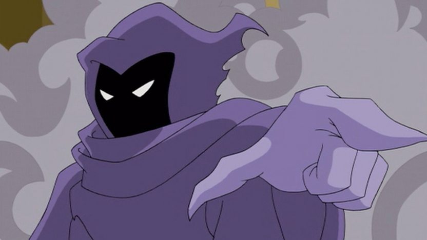 Purple ghost pointing