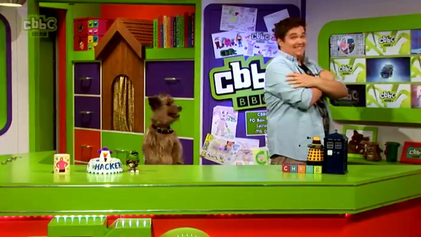 Hacker and Chris in the CBBC Office