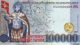 El billete con mayor denominación de Armenia equivale a US$ 209.
