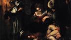 Detail from Caravaggio's Nativity with San Lorenzo and San Francesco (WikiMedia)