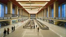 The imposing baggage hall of Berlin's Tempelhof Airport