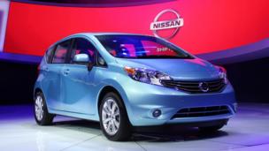 The 2014 Versa Note on display in Detroit. (Jeffrey Jablansky)