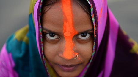 An Indian Hindu devotee a day ahead of the Chhat festival (Getty Images)