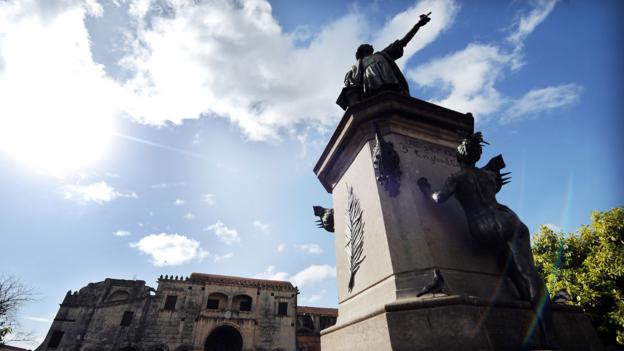 Statue of Christopher Colombus, the Catedral Primada de America, Santo Domingo (Credit: Jewel Samad/AFP/Getty)