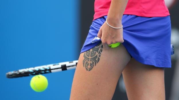 Czech tennis player Karolina Pliskova's tattoo. (Mark Kolbe/Getty Images)