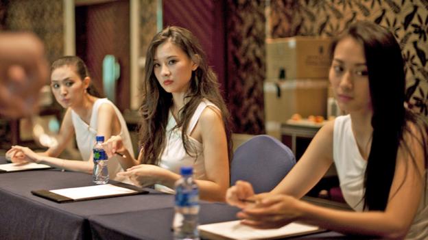 Miss China 2014 contestants learn etiquette from a Seatton instructor. (Darcy Holdorf)